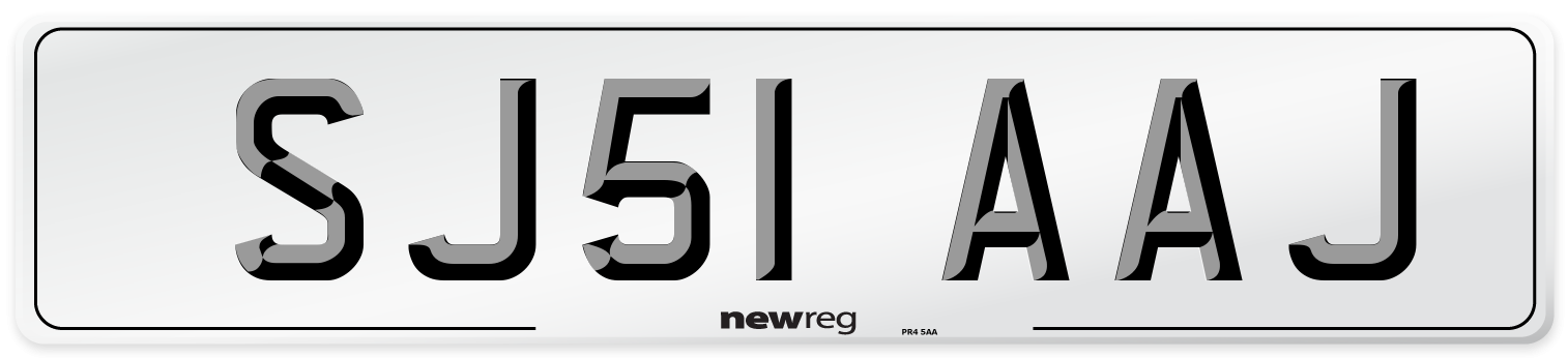 SJ51 AAJ Number Plate from New Reg